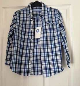 Boys Mayoral Smart Blue Long Sleeved Checked Shirt Are 6 BNWT - Picture 1 of 5