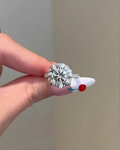 6.50Ct Round Cut IGI Certified Lab Grown Diamond Wedding Ring 950 Platinum - Picture 1 of 7