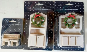 T'was The Night Before Miniature Dollhouse Furniture Christmas Wreath LOT 3 Pkgs - Picture 1 of 5