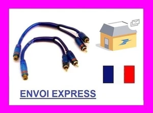 Adaptadores Y Splitter RCA 1 Hembra - 2 Machos Cable De Audio Sono - Foto 1 di 1