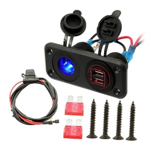 Dual Socket Panel with Screw Waterproof Adapter Kit Dual USB - Picture 1 of 7