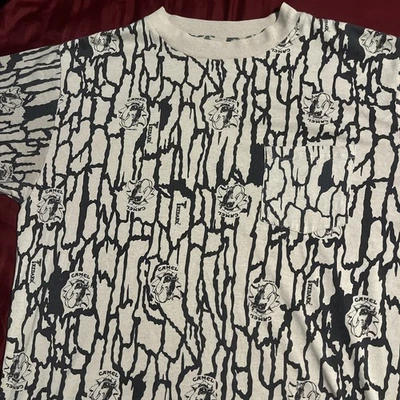 Vintage Camel 1989 Treebark Tree  Shirt large AOP with pocket - image 1 of 4