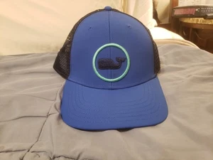 Vineyard Vines Mesh Truckermütze Wal Punkte Logo Druckknopflasche blau - Bild 1 von 10