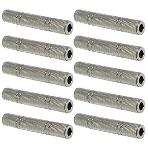 10x 6.35mm 1/4" Stereo Female to Female Coupler Audio Adapter Connector Joiner - Picture 1 of 1