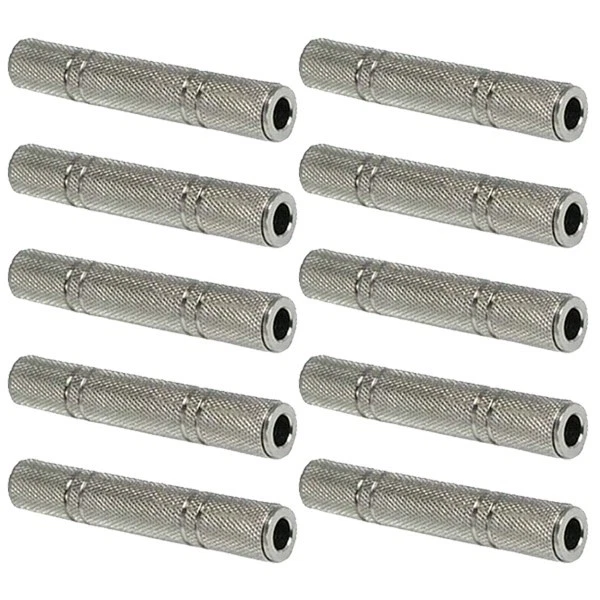 10x 6.35mm 1/4" Stereo Female to Female Coupler Audio Adapter Connector Joiner - Image 1 of 1