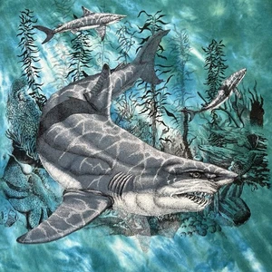 Vintage 90s Monterey Shark Blue Tie Die T-Shirt- Size Large - Picture 1 of 9