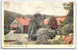 1935 Recreation Hall Camp Smith NY Vintage Postkarte Peekskill gestempelt - Bild 1 von 2