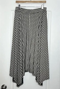 Neu mit Etikett Saint + Sofia Noho Rock Gingham kariert Gr. 8 schwarz & weiß asymmetrisch Midi - Bild 1 von 7