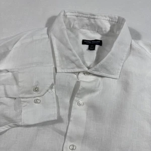 Peter Millar Crown Crafted Shirt Men 2XL White 100% Linen Long Sleeve Button Up - Picture 1 of 10