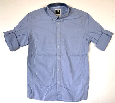 G Star RAW RADAR Lakewood Roll-Up Shirt L/S in Dark Wave Stripe Size XL $150 - Image 1 of 4