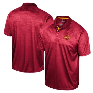 Men's Colosseum Cardinal Iowa State Cyclones Honeycomb Raglan Polo - Picture 1 of 3