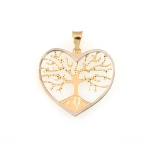 Tree of Life Heart Pendant in 18KT White & Yellow Gold 750 - Picture 1 of 1