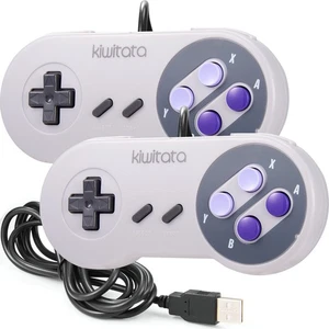 Controlador USB SNES 2 piezas retro clásico Gamepad para juegos de PC/MAC Super Nintendo EE. UU. - Imagen 1 de 10