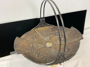 Antiker versilberter Meriden Braut Korb 1869-1930 schöne Vögel Schmetterlinge - Bild 1 von 5