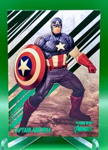 2022 Marvel Fleer Ultra Avengers Green Foil Capitan America #11 - Foto 1 di 2