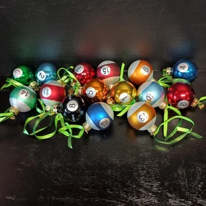 Conjunto de adornos navideños de bola de billar bola de billar colección medallón Kurt Adler - Imagen 1 de 6