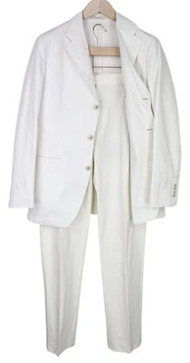 SUITSUPPLY MENS ~ UK38R Off-White 2 Pc Unlined  Pleated Suit    - Image 1 of 4