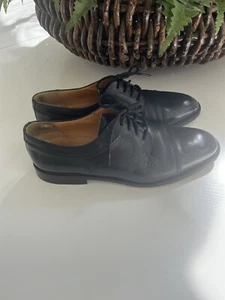 Mezlan Men’s Soka Cap Toe Oxford Black Calfskin Leather size 9.5M Lace Up Shoes - Picture 1 of 12