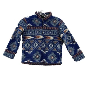 Wrangler Western Sweater Youth Small Aztec Sherpa 1/ 4 Fleece Gorpcore Outdoor - Picture 1 of 10