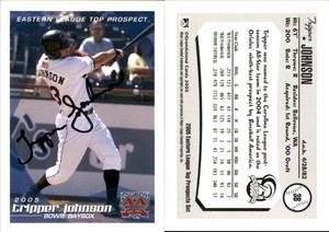 Tripper Johnson Signed 2005 Grandstand Eastern  TP  Card Auto AU