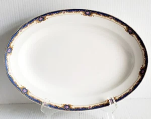 1914-1925 Antique Large Wm. Grindley Platter - Pink Roses in Border-11.5"x16" - Picture 1 of 5