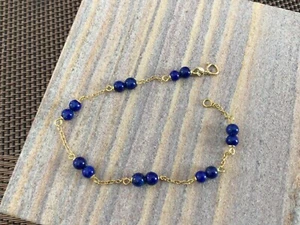 Antique 18k Yellow Gold And Blue Lapis Bracelet - Picture 1 of 18