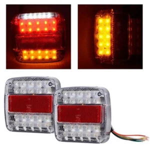 26LED Stop Rear Tail Reverse Light Indicator License Plate Lamp Truck Trail Y-b - Picture 1 of 8