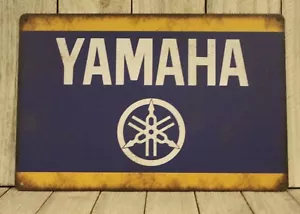 Yamaha Tin Metal Sign Motorcycles Biker Vintage Rustic Style Garage Man Cave - Picture 1 of 4