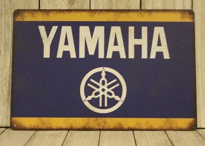 Yamaha Tin Metal Sign Motorcycles Biker Vintage Rustic Style Garage Man Cave - Image 1 of 4