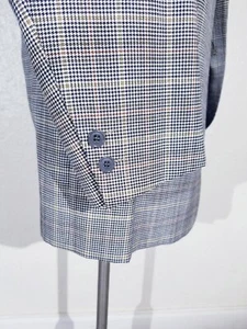 58 46L Brioni Orange Windowpane Check Wool Tweed Sport Coat Blazer Jacket EUC - Picture 1 of 7