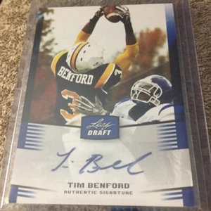2012 Leaf Draft Blue Authentic Signature TB1 Tim Benford Autograph - Picture 1 of 1