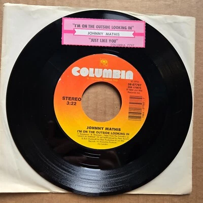 JOHNNY MATHIS I'm On The Outside Looking In COUNTRY 45 7" Record Vinyl Records - Image 1 of 2