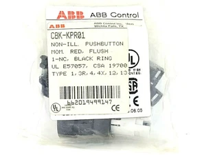 NEW ABB CBK-KPR01 Red Push Button, Non-Illuminating, Flush 1-NC, CBKKPR01 - Picture 1 of 4