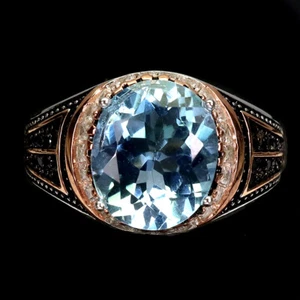 Sommer 925 Silberring Topas 12x10mm Spinell Natürlich Edelstein Schmuck Größe 11 - Bild 1 von 13