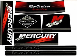 MERCRUISER BRAVO ONE WITH / GRAY RAMS STICKER SET - Picture 1 of 1