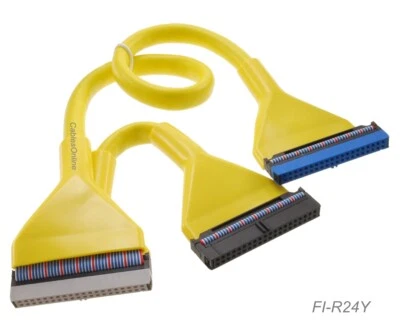 24 inch IDE 40-Pin/80-Wire Ultra ATA/133 Two-Drives Round Internal Cable, Yellow - Изображение 1 из 4