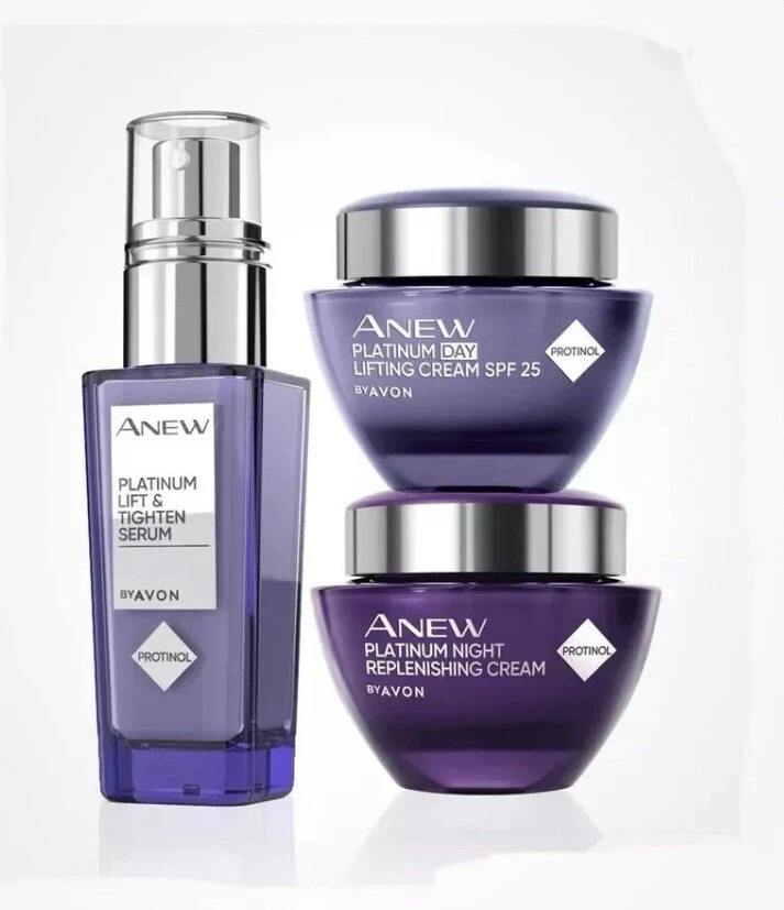 Avon Anew Platinum Set - Day & Night Creams and Tighten Serum Set of 3 3️⃣💜 - Image 1 of 1