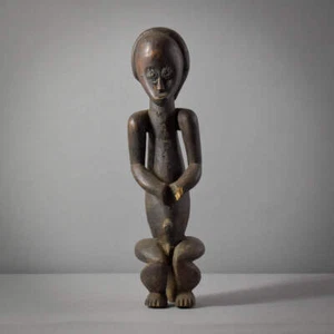 Statuina reliquiario seduto Fang Byeri maschio Gabon - Foto 1 di 12