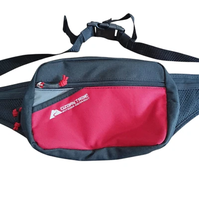 Ozark Trail Fishing Waist Shoulder Pack Red Black Zip 18" Straps Per Side Travel - Image 1 of 4