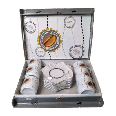 Vintage Café Espresso Cups with Saucers 12 Pcs Set Made In Germany Rare - Image 1 of 4