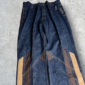 Vintage Don Southpole Baggy Skater Style Suede Patch Denim Jeans Size 38 - Picture 1 of 6