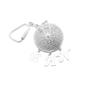 Handmade Personalized Filigree Keychain Made of Sterling Silver - Picture 1 of 2