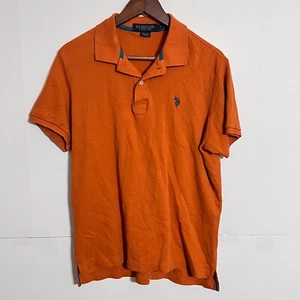 Vintage Us Polo Assn Mens Shirt Size S Orange Luxury Feel Teal Pony 100% Cotton - Picture 1 of 6