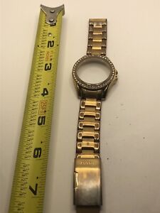 Fossil Watch Parts Case 38mm Band 18mm clasp Crystal Rose Gold Tone GY288