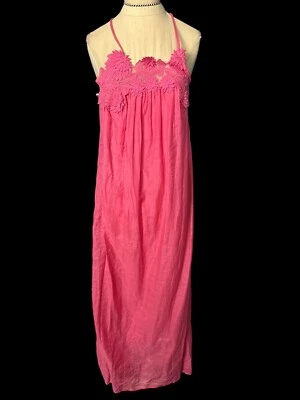 Max Studio Cotton Silk Maxi Dress Pink Halter  NWT Size XS - Image 1 of 4