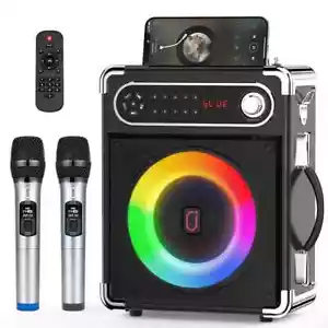 JYX-S55 Portable Speaker / Karaoke Machine with 2 Wireless Mics (BRAND NIB) - Picture 1 of 5