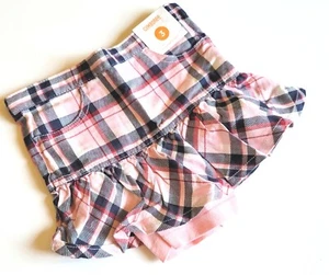 Gymboree Girls sz 6 "Homecoming Kitty" Plaid Ruffle Skirt with Shorts NWT Pink - Picture 1 of 2