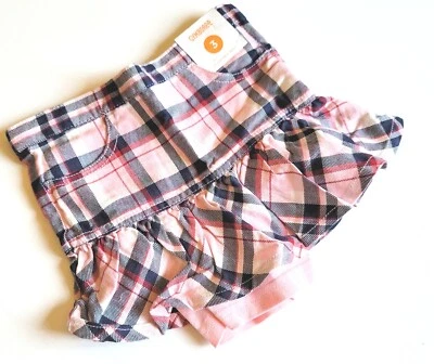 Falda con Volantes a Cuadros Gymboree Niñas Talla 6 "Homecoming Kitty" con Pantalones Cortos Nueva con Etiquetas Rosa Foto 1 de 2