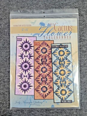 Judy Niemeyer Cactus Flower Tablerunner Base Papel Patrón Pie 17"x51" Foto 1 de 2