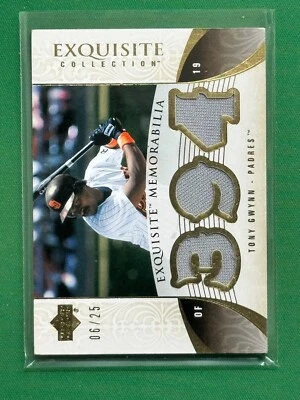 2006 Upper Deck Exquisite Collection Exquisite Mem Gold #EM-TG Tony Gwynn /25 - Image 1 of 2
